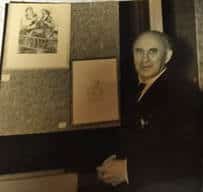 Photo of David Labkovski at his exhibition in 1959